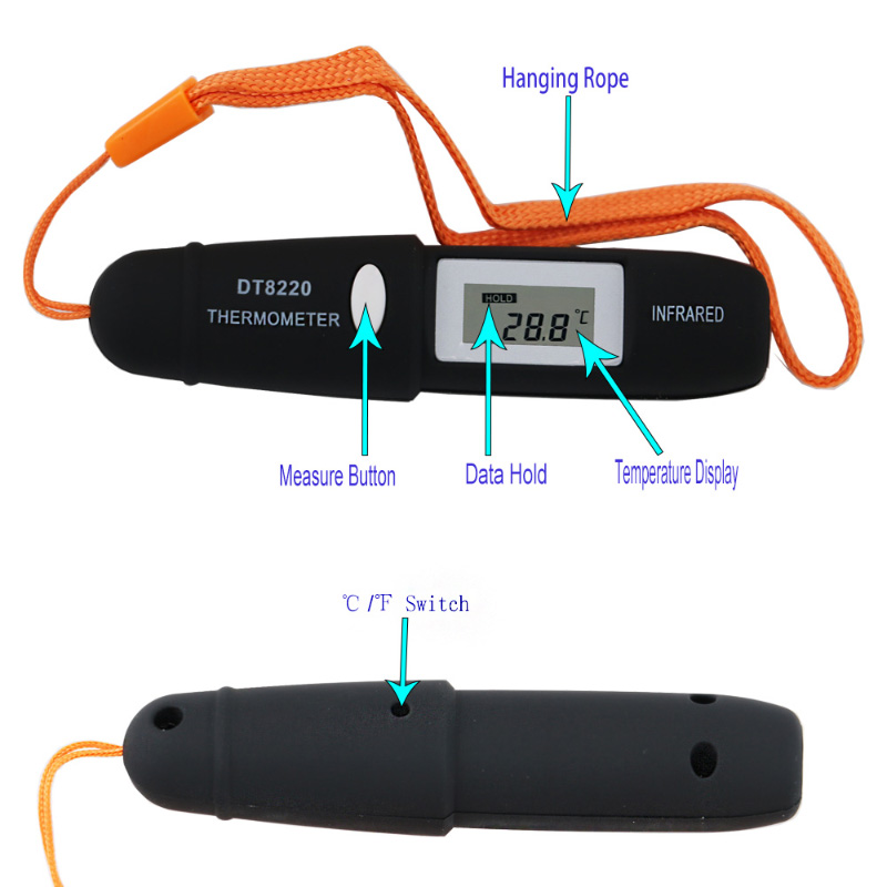 Manufaction Infračervený teploměr pera Mini Wearable bezkontaktní teploměr